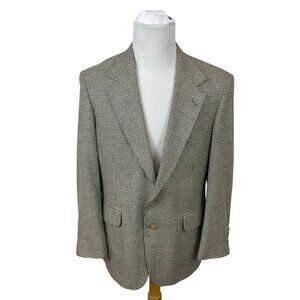 Nordstrom Mens Black and Beige Houndstooth Blazer Euro-300 Tailored USA Size M